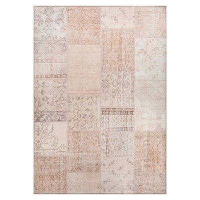 Luxurious Machine Washable Carpet, 100% Polyester, 7.5 x 10.8 Feet | Pile Height: 0.2 Inches, 1850 g/m² | Recycled Poly Cotton Underside, Easy Care, Perfect for Living Room & Bedroom, Soft & Durable Design