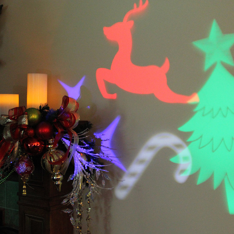Mini-projecteur à DEL de Noël activé par le son avec support