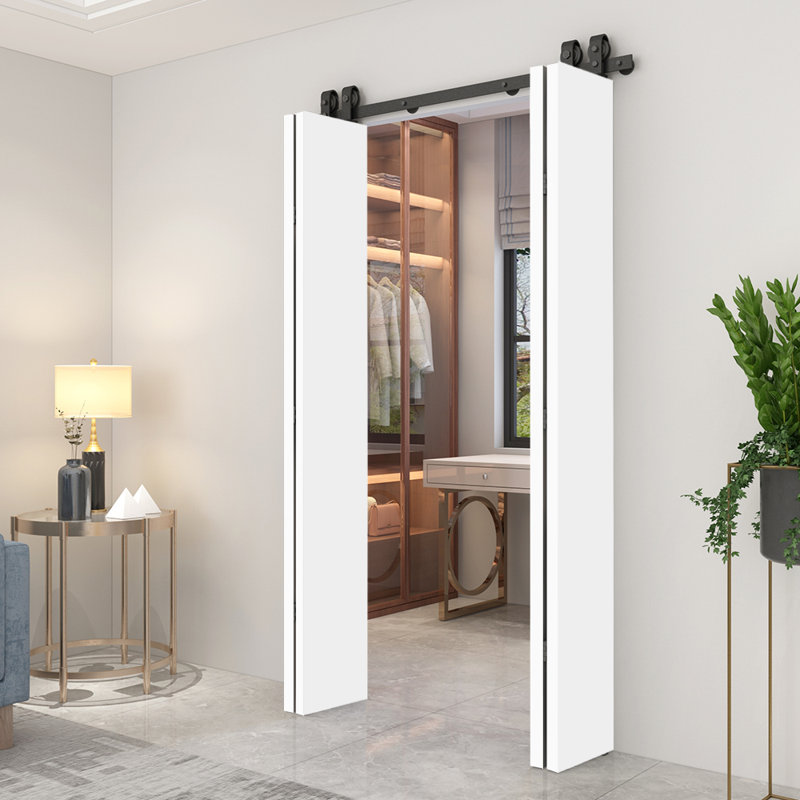 Porte de grange 80 po, 48 po x 80 po, Blanc apprêté