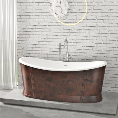 66.14'' x 30.71'' Freestanding Soaking Acrylic Bathtub