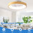 20" Modern Flush Mount Ceiling Fan with Dimmable RGB LED Light and Remote Control 6-speed Reversible DC Motor for Bedroom