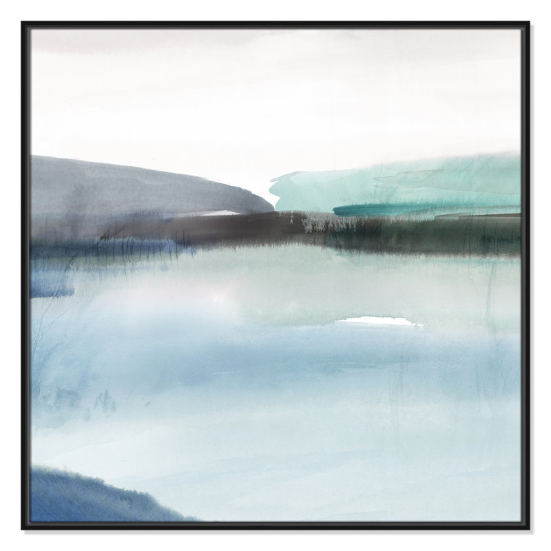 «Slide Away II» par Isabelle Z - reproduction d'art, Toile avec cadre noir, H 37,5 po x l 37,5 po x P 2 po