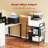 3 Tier Heavy Duty Printer Stand with Storage, Computer Tower Stand with Industrial Wheels & Drawer, Large Mobile Printer Table for Home Office Organization (Brown)-596775561