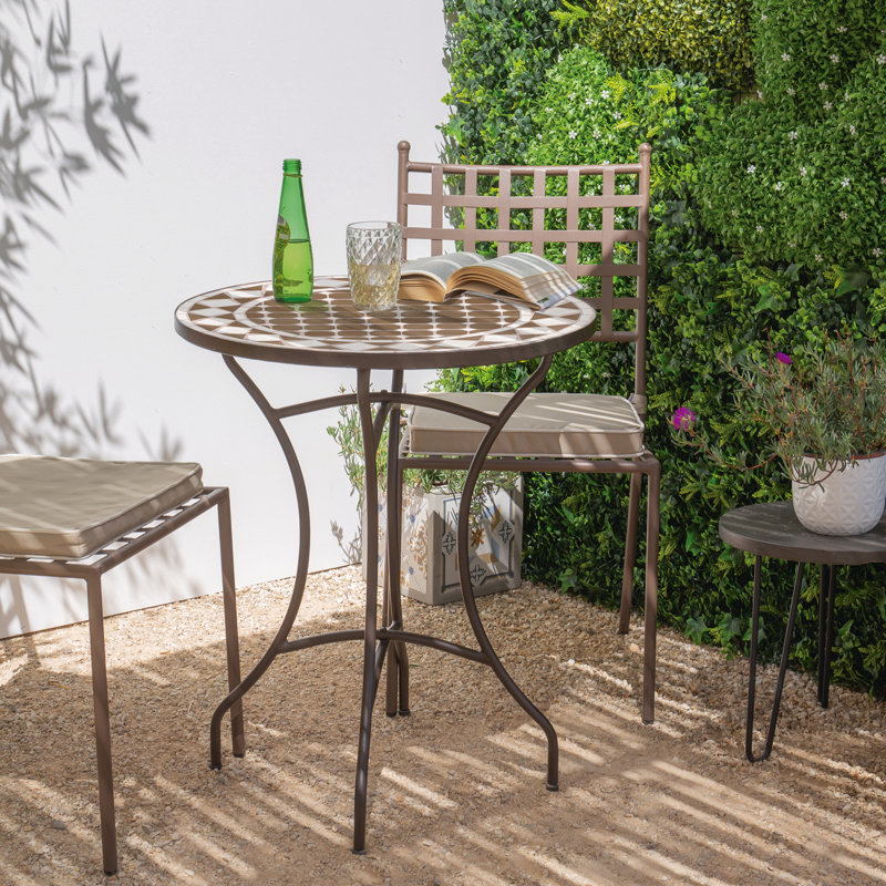 Cubbindall Round Metal Outdoor Bistro Table , 60cm cm W 60cm cm D