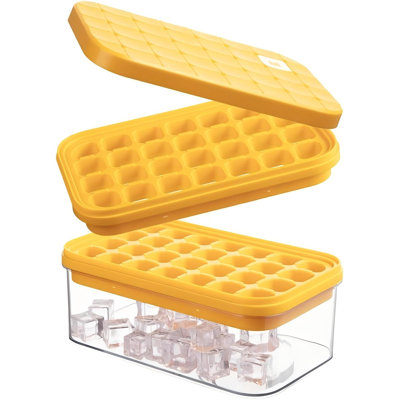 Ice Cube Tray With Lid&Bin, Ice Cube Mold With 56 Cubes, Stackable Ice Trays For Freezer With Easy-Release Silicone Bottom, For Drinks, Coffee -  Mint Pantry®, F35BD4AA8E6C4041B0B81FD25CB59684