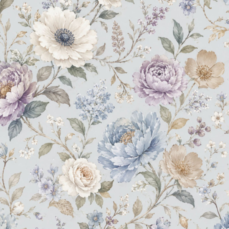 Papier peint adhésif autocollant à motif de ferme à motif floral doux de style champêtre
