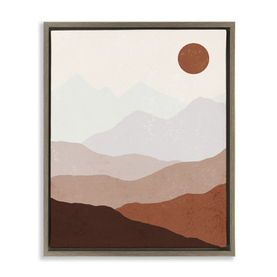 Afternoon Sun Over Mountains Framed Floater Canvas Wall Art by Ahmed Sameh Hussein