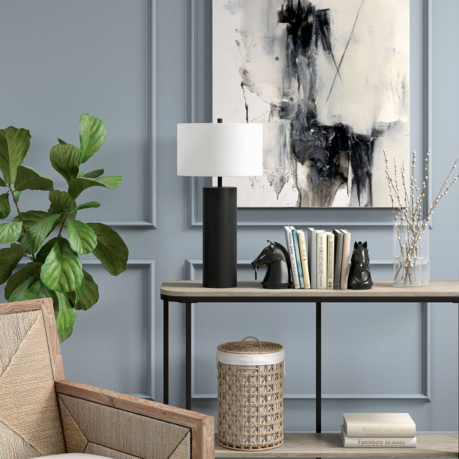 Erland Metal Table Lamp, Blackened Bronze