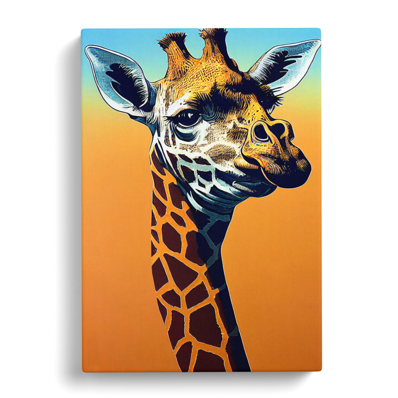 Funky Giraffe - Wrapped Canvas, 50cm H x 35cm W x 3cm D