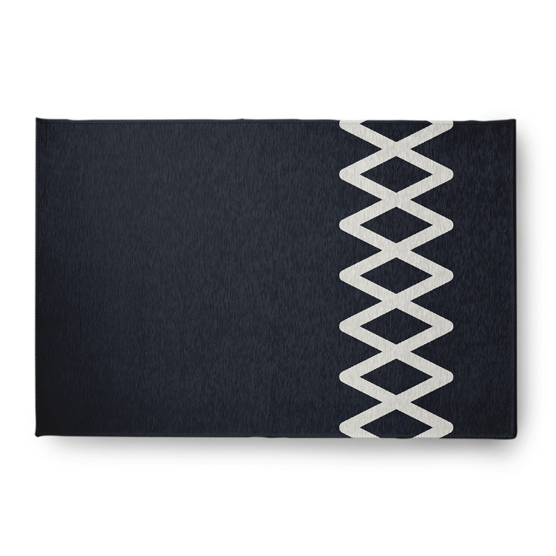 Chenille Geometric Indoor / Outdoor Rug, Rectangle 4' x 6'