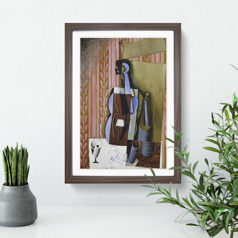 Violin Still Life Vol.3 by Juan Gris - Picture Frame Painting, Walnut, 36cm H x 27cm W x 2cm D