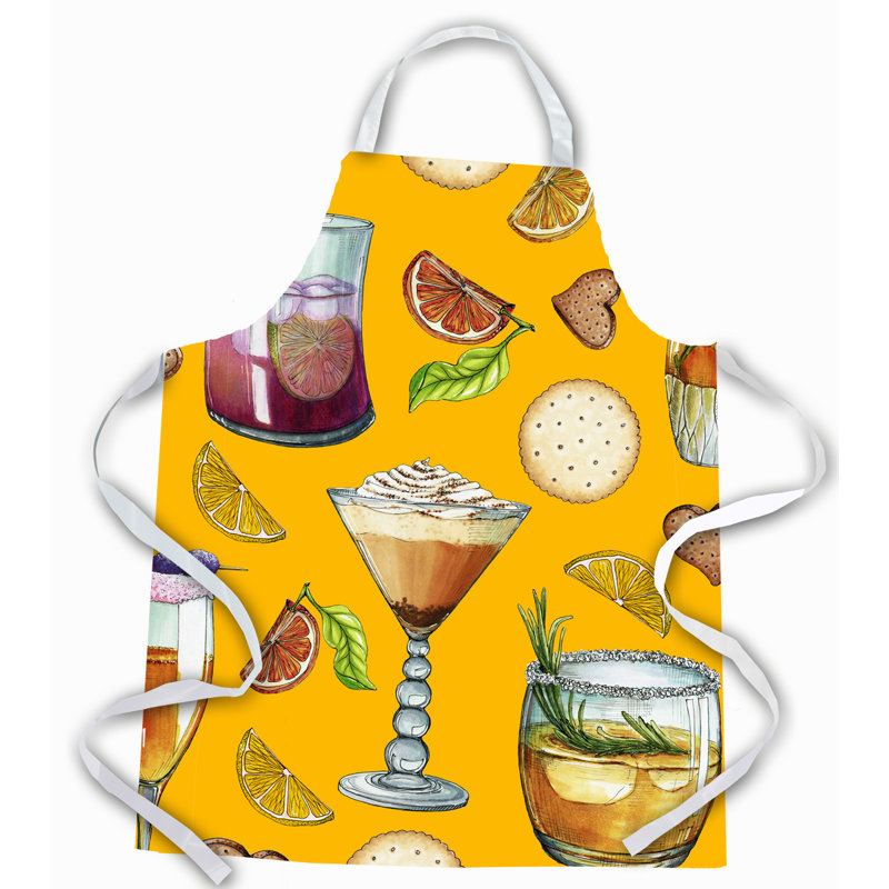 Tablier pour boissons et cocktails, Jaune / Rouge / Brun