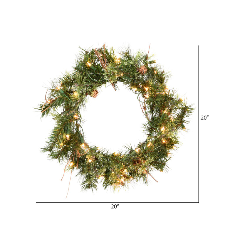 Couronne de pin Galarza, L 60 po x H 60 po x P 3 po, Oui
