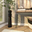 Grand vase décoratif noir en métal noir cannelé Art Déco, 8 po x 8 po x 32 po-1640978046-1640978044