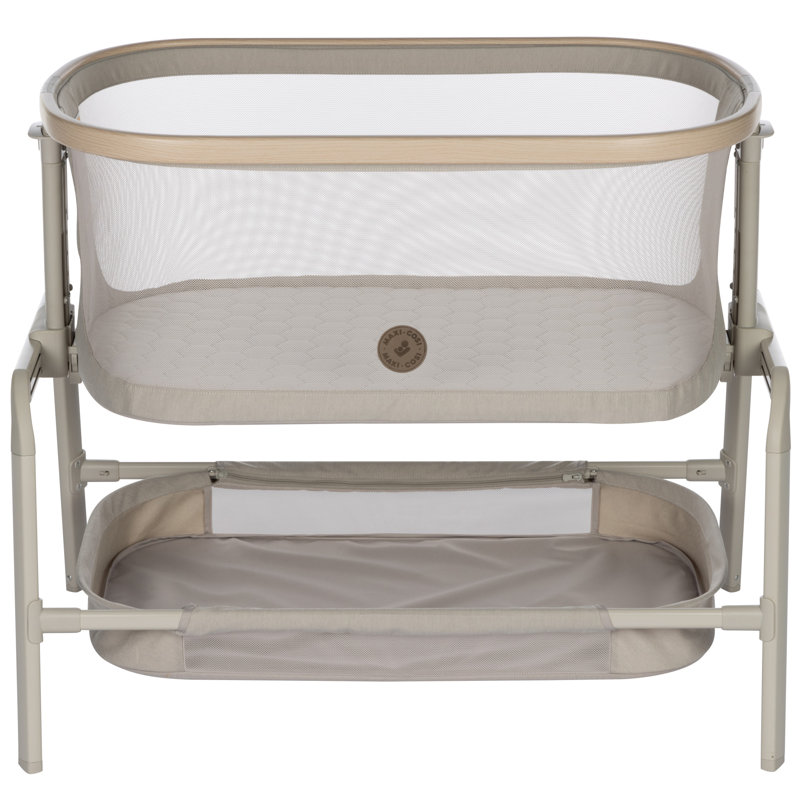 Iora Bedside Crib with Mattress, Beige