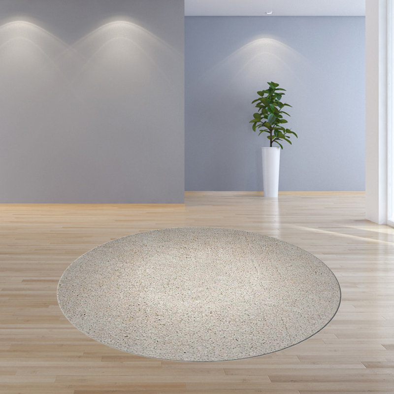 Tapis ivoire en polyester 7 pi x 9 pi, Rond 5 pi