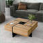 Table basse extensible à 4 voies avec 4 rangements cachés, panneau de particules robuste pour le salon-1201240497-1201240511
