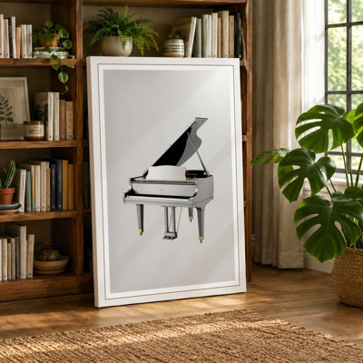 Grand Piano Elegance Modern 1 Piece Wrapped Canvas Wall Art