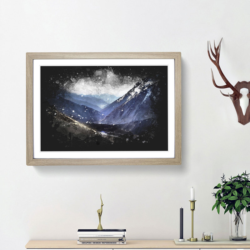 Trail in the Annapurna Circuit Nepal - Picture Frame Graphic Art Print, 62cm H x 87cm W x 2cm D, Oak Framed