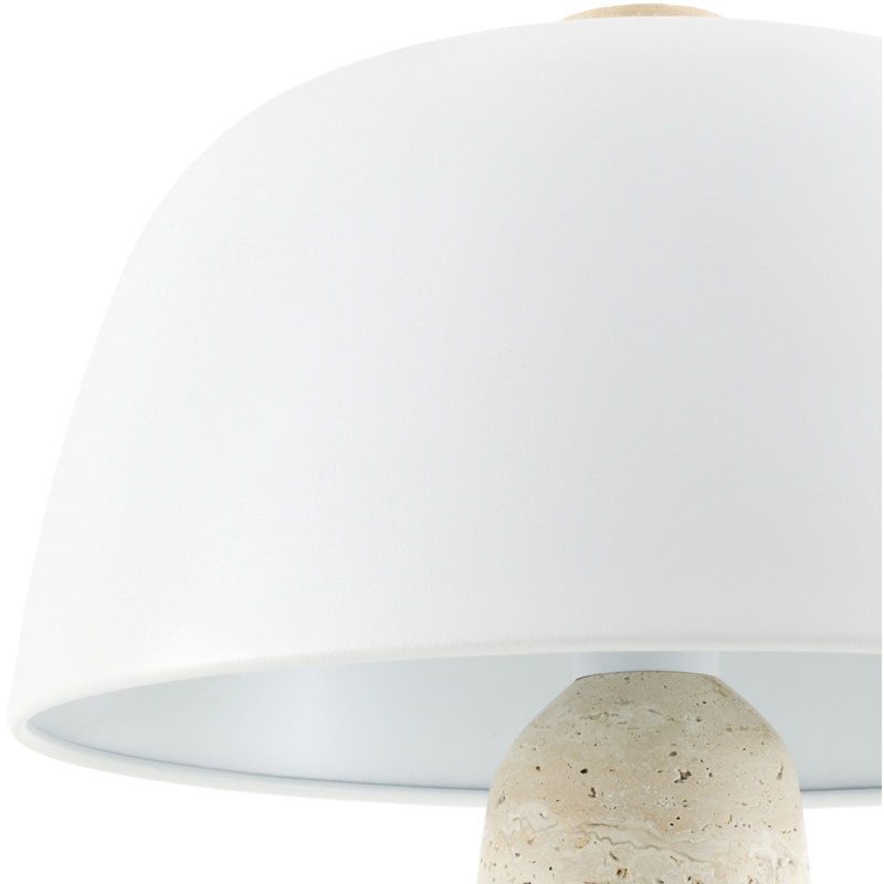 Lampe de table Stone, H 16,1 po x l 11,4 po x P 11,4 po, Blanc