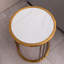 Slate/Sintered Stone Round Side/End Table With Golden Stainless Steel Frame
