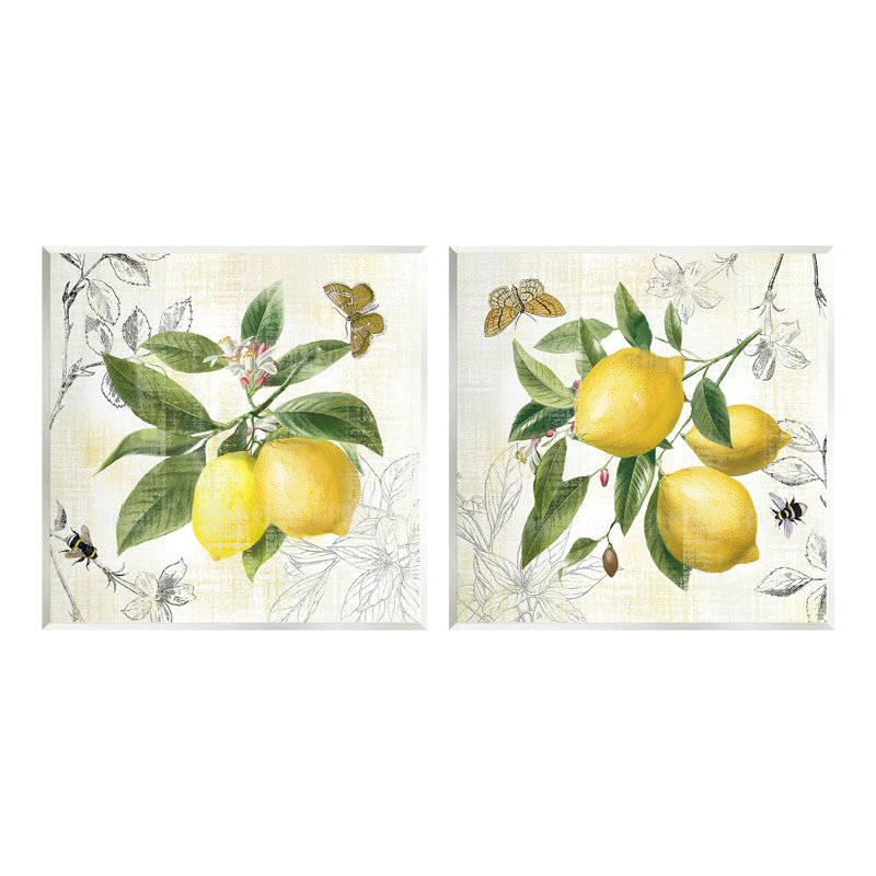 Ensemble de 2 plaques murales "Distress Country Lemons" par Nan