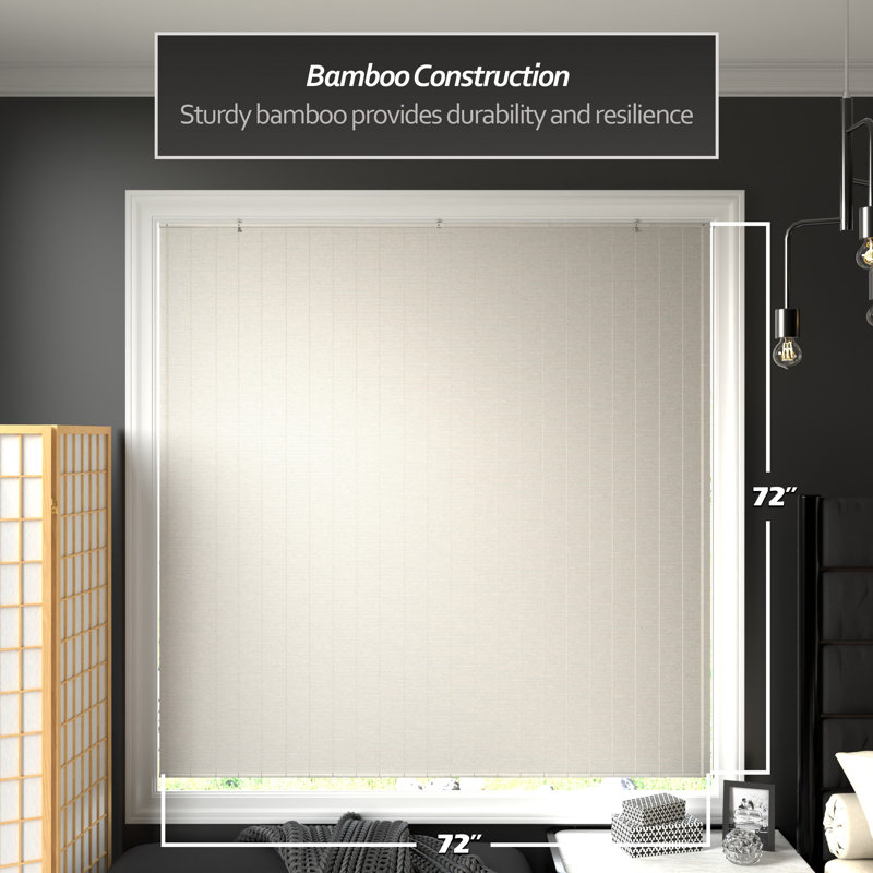 Bamboo Window Shade Blind - White, 72"W x 72"L