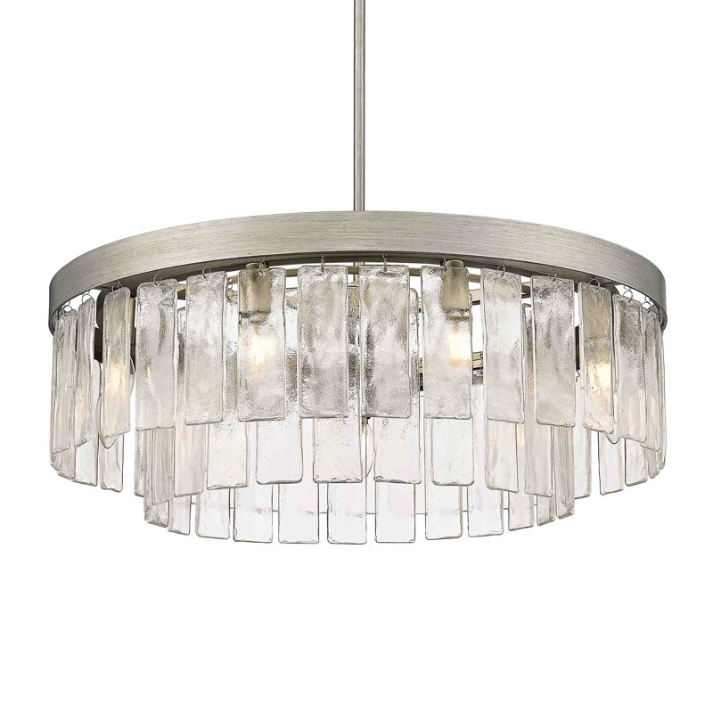 Lustre 9 lumières Golden Lighting Ciara en argent péruvien