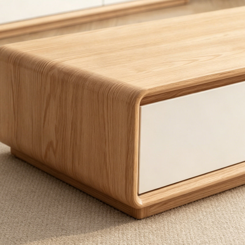 Modern Rubberwood Solid Wood Coffee Table