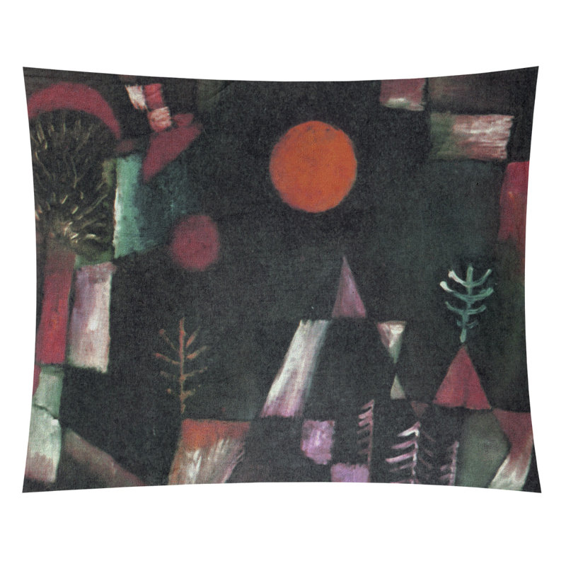 Tapisserie murale full moon Maly, H 83,5 po x l 71 po, Rouge