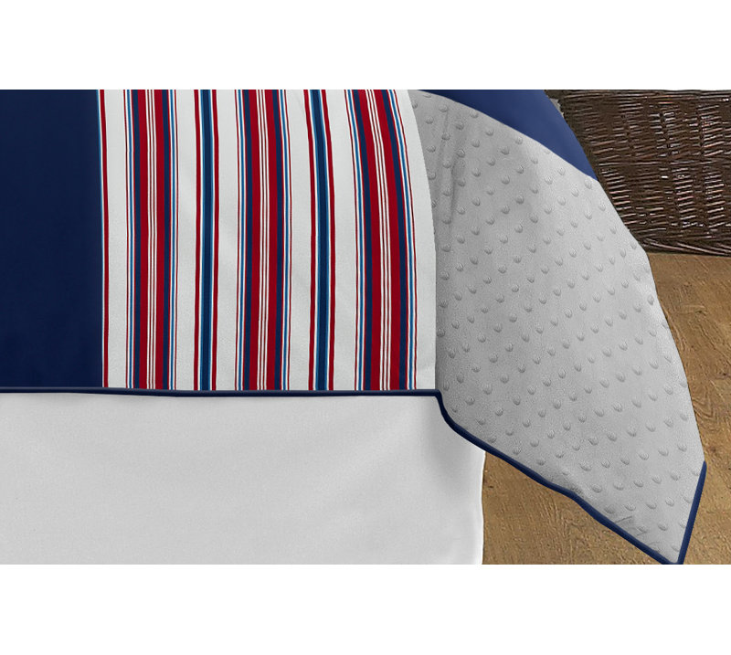 Baseball Patch Reversible Modern & Contemporary Comforter Set, Full/Queen Quilt + 2 Shams
