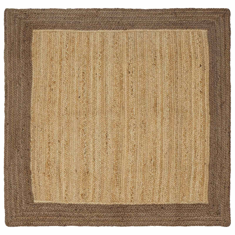 Rectangle Hand Braided Area Rug, Natural/Grey, Square 120cm