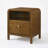 Wood Nightstand with Solid Rubberwood Frame, Walnut Finish