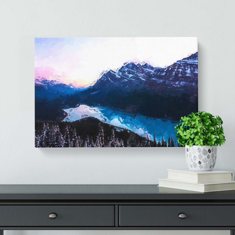 Peyto Lake In Alberta Canada In Abstract - Wrapped Canvas Painting, 60cm H x 91cm W x 3cm D