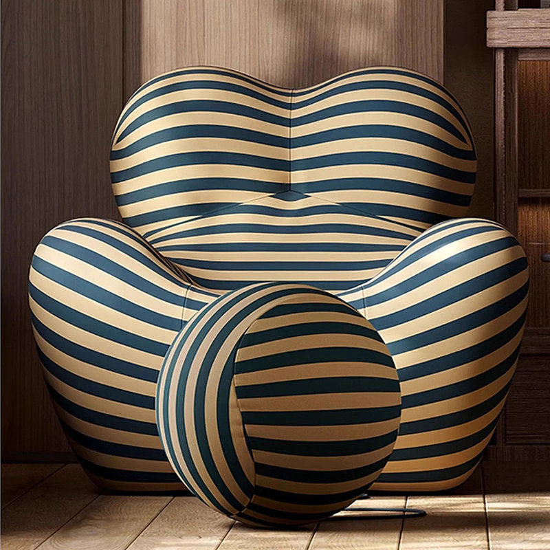 Canapé en tissu de soie extensible bleu et jaune 46,46 po