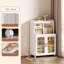 Armoire de rangement mobile avec portes transparentes, tablettes de rangement ouvertes, roulettes à 360 ° - 8851-2