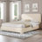 Boucle Upholstered Bed Frame  Soft Rounded Corners Headboard Low Profile Bed Frame No Box Spring Needed-1168086044-1168086113