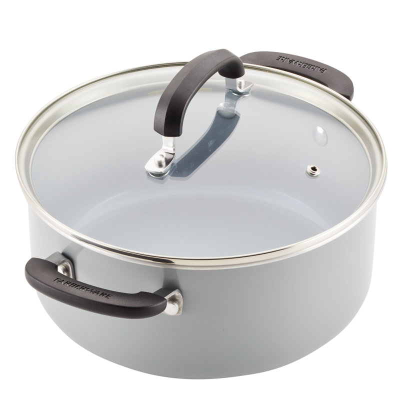 Farberware Eco Advantage Ceramic Nonstick Cookware Set, 13-Piece, Gray