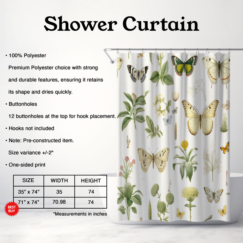 Rideau de douche Premium, H 74 po x l 71 po