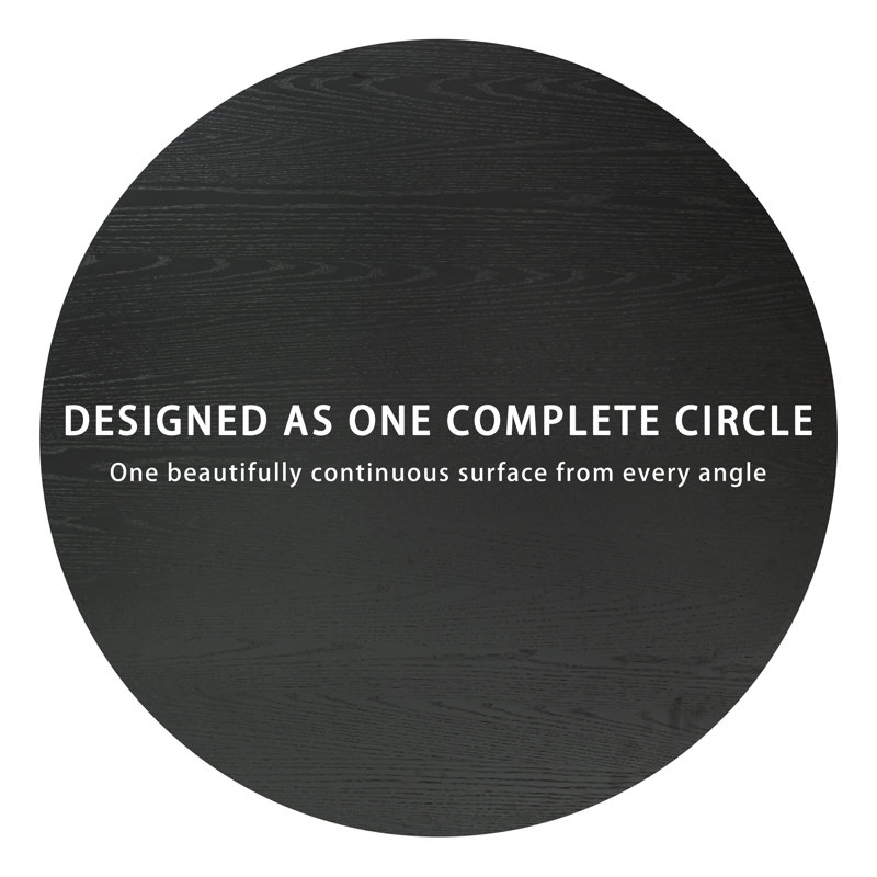 Solid Wood Round Pedestal Dining Table, 29.3" H x 46" L x 46" W, Black