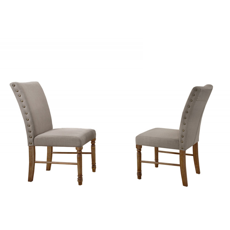 Chaise de salle à manger rembourrée avec garniture cloutée