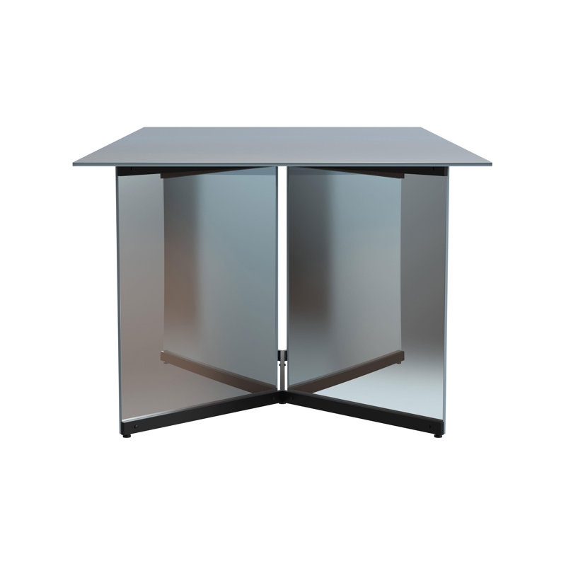 76-inch Rectangular Mirrored Dining Table Silver