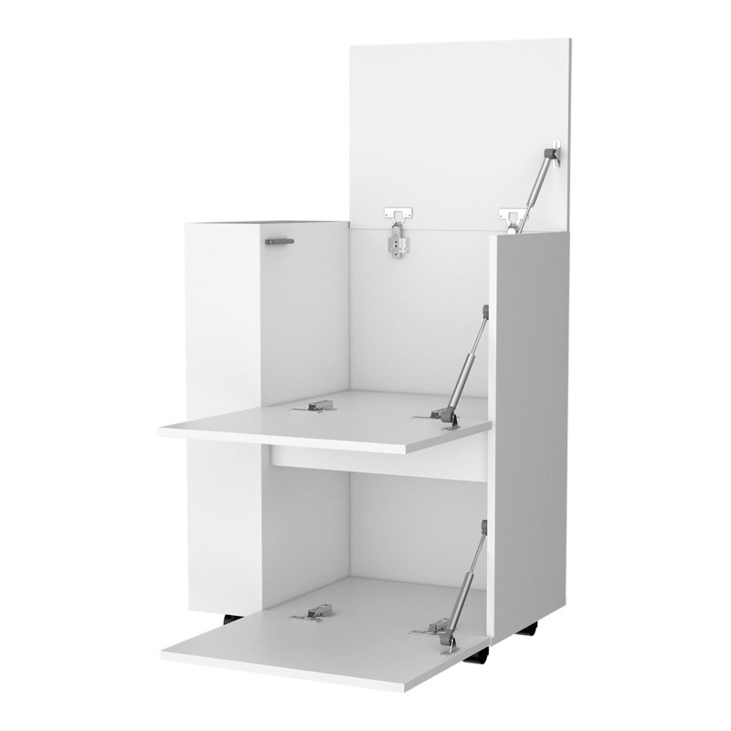 Versatile Bar Cart With Stylish Design And Practical Storage, White