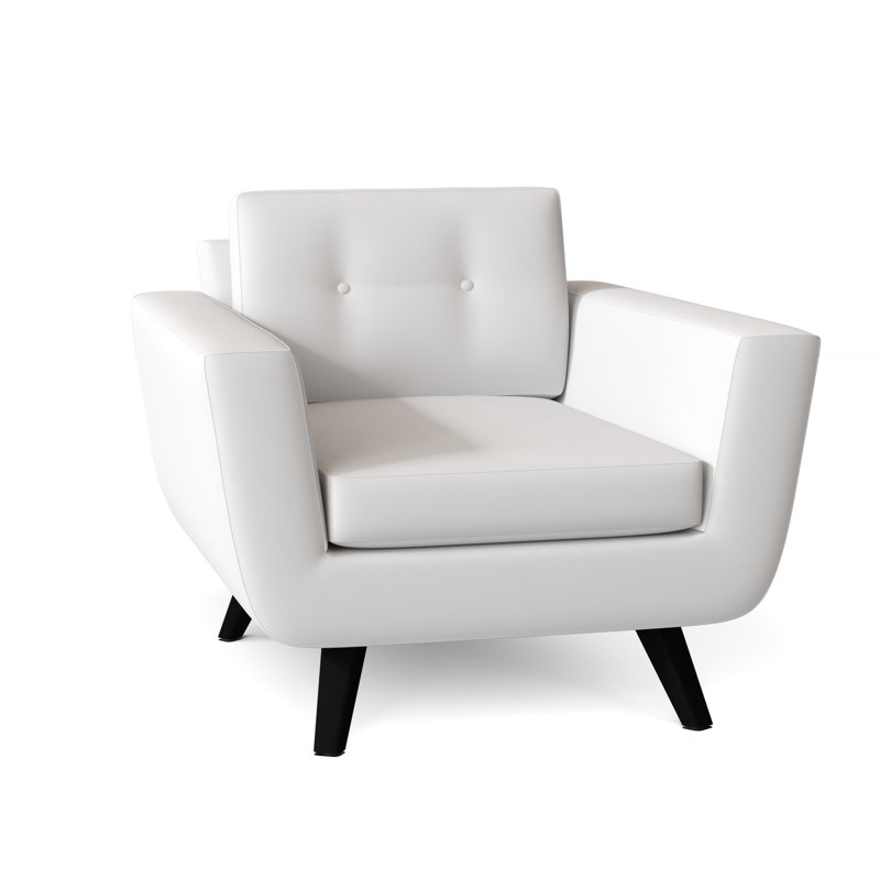 Fauteuil Callie, Blanc délavé Marves, Noir, Moyenne