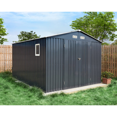 10ft W. x 12 ft. D Aluminum Corner Metal Storage Shed