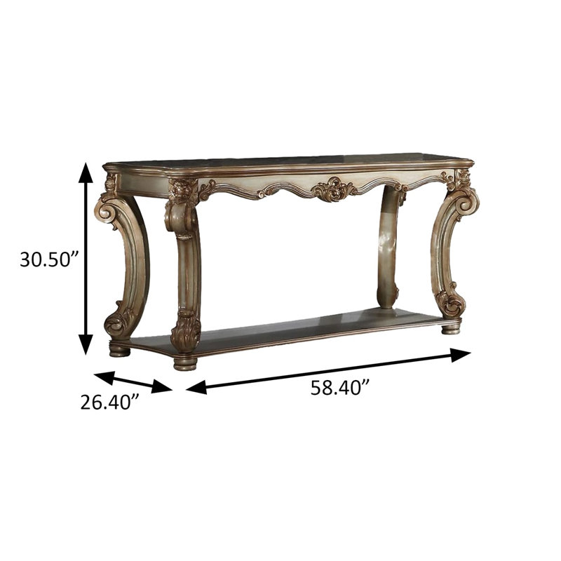 TABLE DE SOFA 58,4 ", Patine dorée