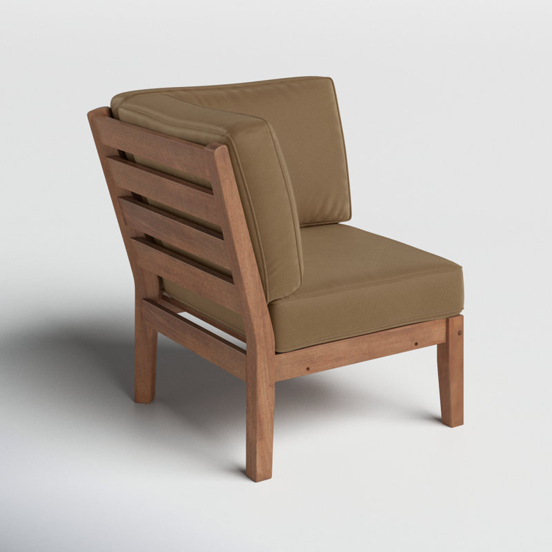 Chaise de coin avec coussin Hursey, Brun, Brun