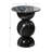 19" Modern Natural Marble Handmade Stacked Round Pedestal End Table