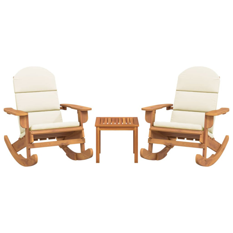 Ensemble de chaises pliantes Adirondack d'extérieur Doncaster, Brun / blanc