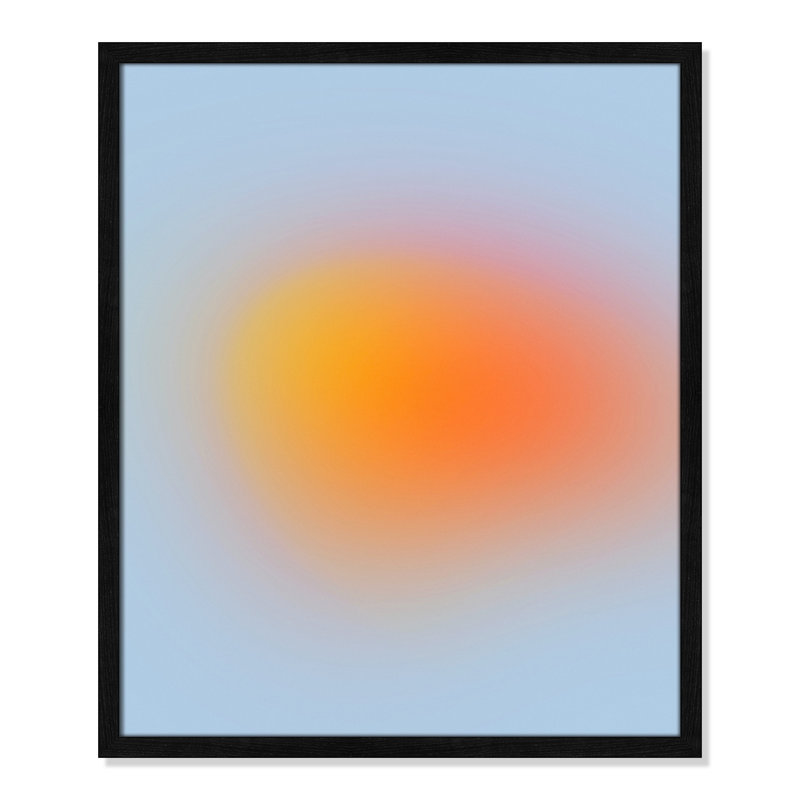 «Neon Orange Glow Print» par My Mind, H 25,5 po x l 21,5 po x P 1,25 po, Cadre mince noir sans cadre